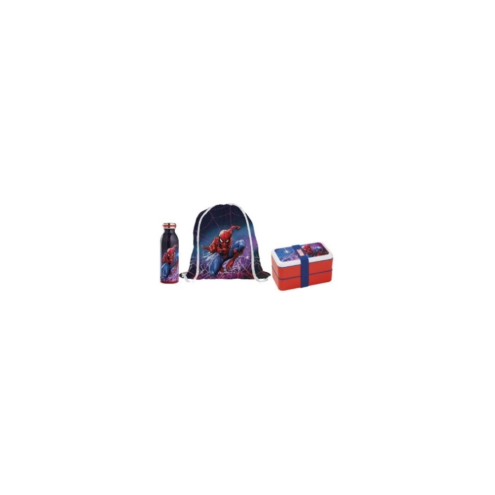 ست ظرف غذا ،فلاسک و بگ – SET LUNCH BOX + BOTTIGLIA TERMICA + SACCA MARVEL SPIDER-MAN